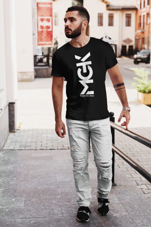 Vertical Lock Up Black T-Shirt