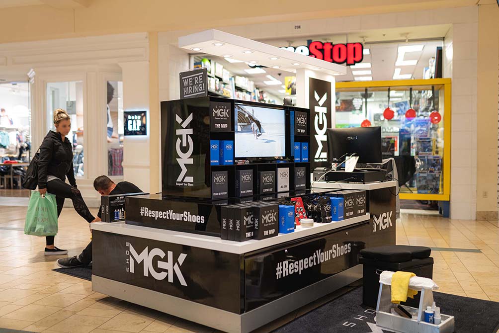 A Shoe MGK mall kiosk