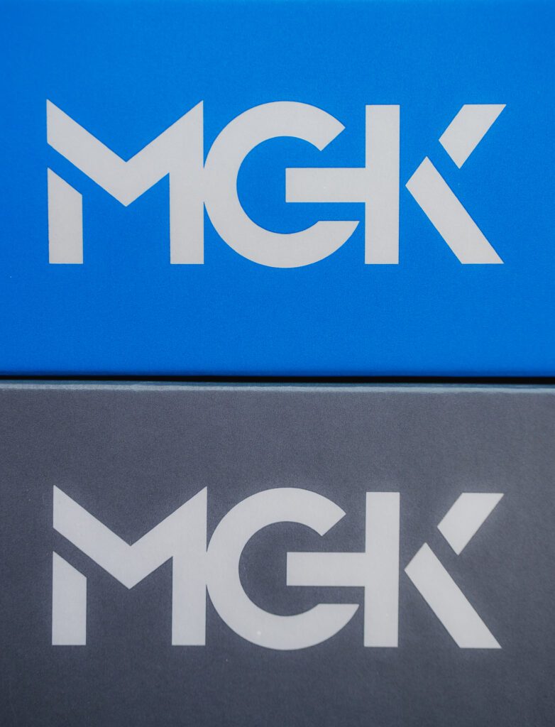 Shoe MGK boxes stacked on top of each other