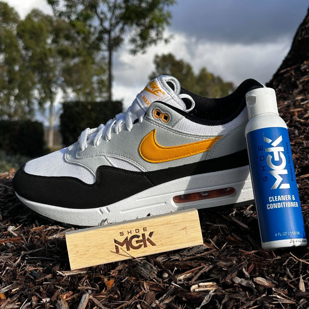 How to clean Nike Air Max 1s White, Grey, and Yellow Shoe MGK