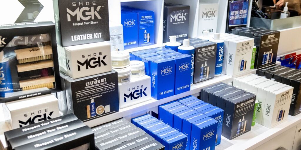 An ensemble of Shoe MGK Products