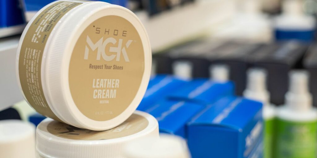 Close up of the Shoe MGK Leather Cream