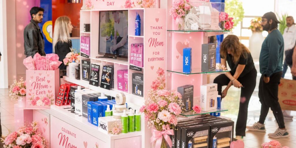 A Shoe MGK mall cart dressed for Mother's Day